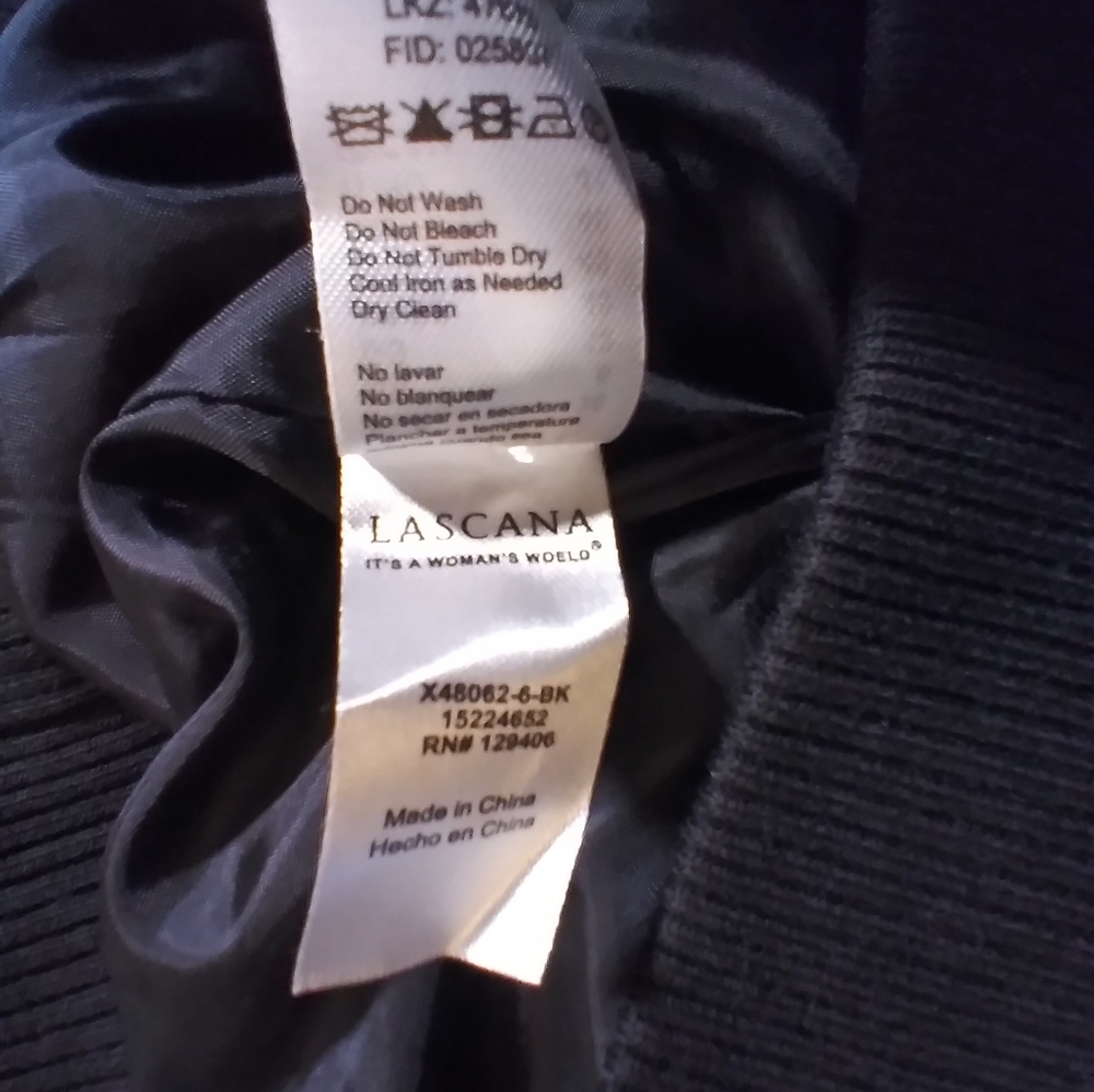 Lascana Black Button-Up Jacket Cropped Front Pockets Size 6 Business Casual - Picture 6 of 10